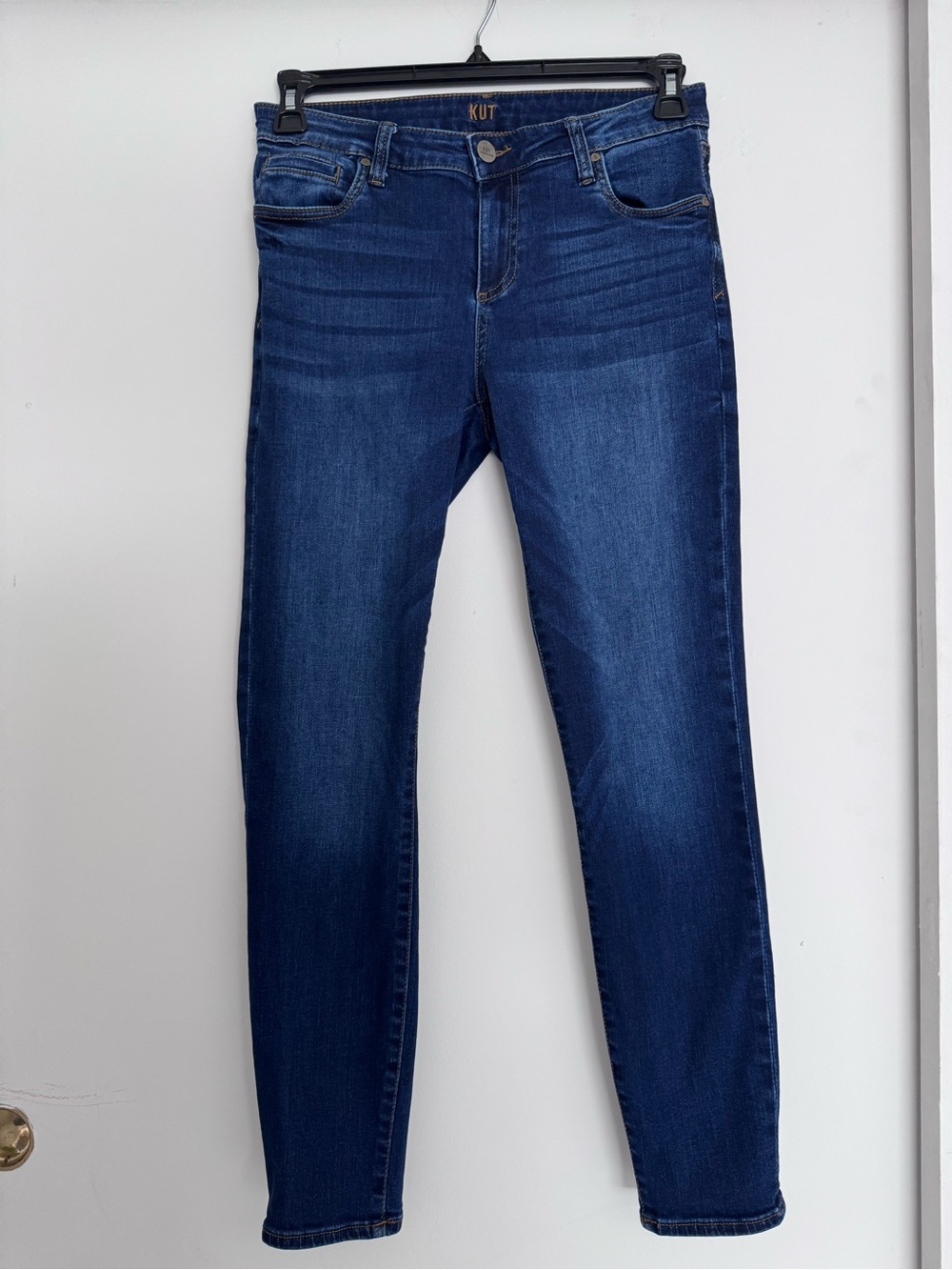 Kut from the Kloth Women's Distressed Indigo Skinny Jeans